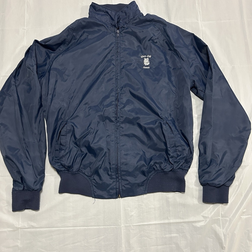 Vintage Antigua UConn Huskies Golf Jacket  Zip-up Men's Large Blue 90s USA